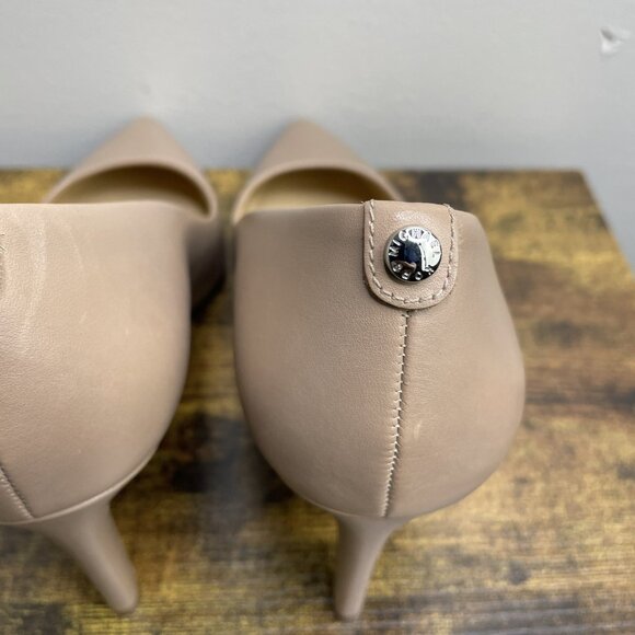 Michael Kors Dorothy Flex Pump Khaki Leather Heel Shoe - Picture 7 of 9